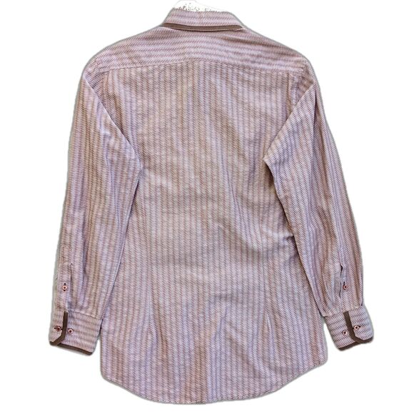 Nino's London Bespoke Mens Button Down 60s Vibe Print Mod Dress Shirt Sz 39/15.5 - Picture 10 of 11